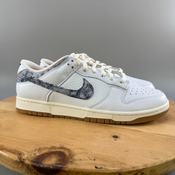 Nike Dunk Low 'Washed Denim' Men's Size 13 Shoes White Midnight Navy FN6881-100